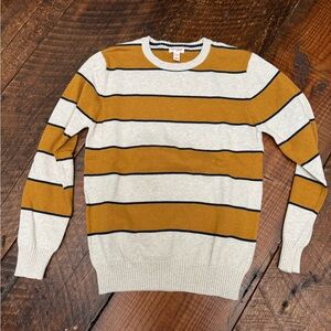 Cat & Jack Mustard and Gray Striped Kids Sweater